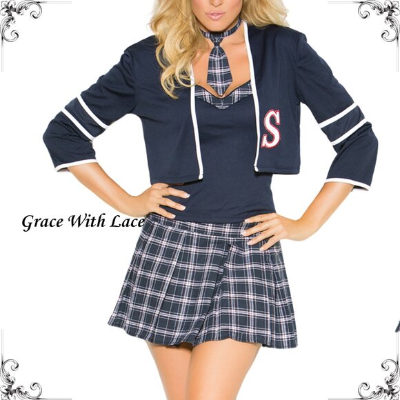Plus Size School Girl Cosplay Lingerie Set Sexy Roleplay Costume - Picture 3 of 9